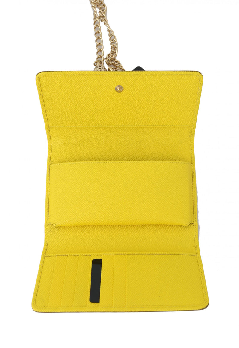 Yellow Sicily VON Crystal Embellished Leather Purse