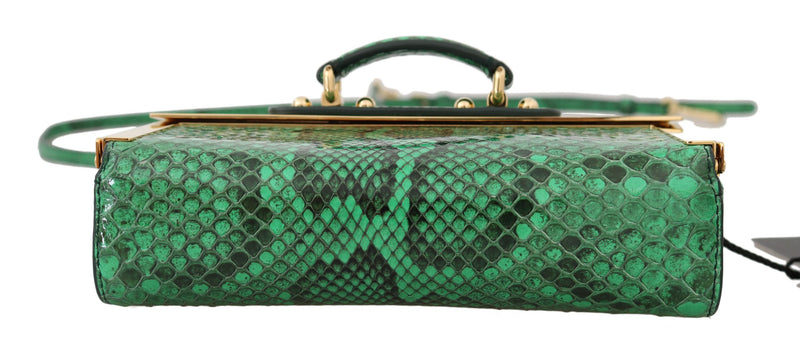 Green GILDA  Python Snakeskin Shoulder Party Bag