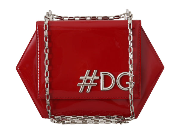 Red Patent Leather Shoulder #DG Clutch Bag