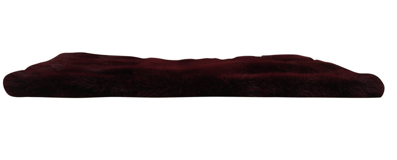 Bordeaux Leather Mink Fur Clutch Handbag