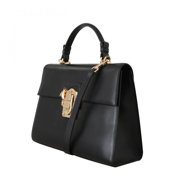Black Leather LUCIA Hand Shoulder Bag