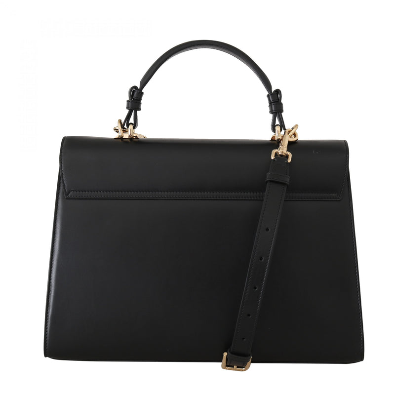 Black Leather LUCIA Hand Shoulder Bag