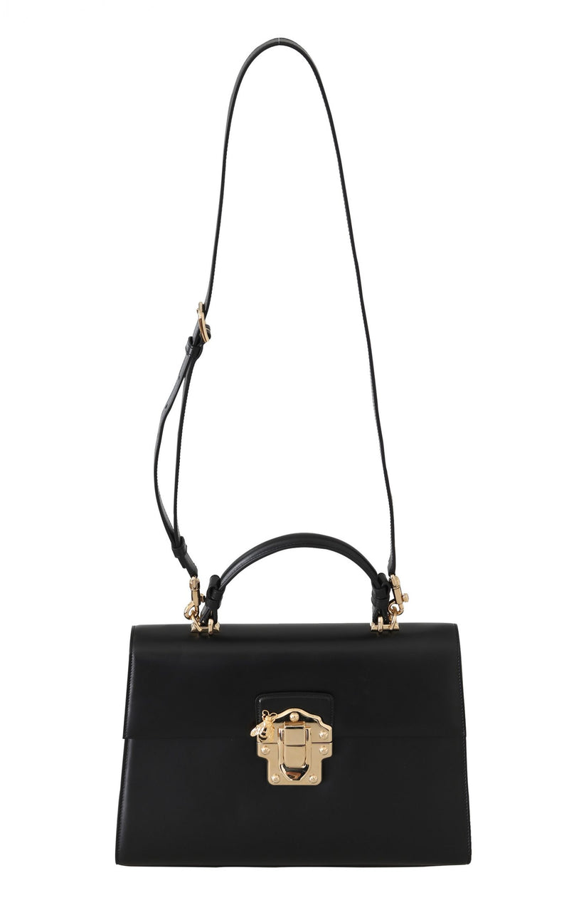 Black Leather LUCIA Hand Shoulder Bag