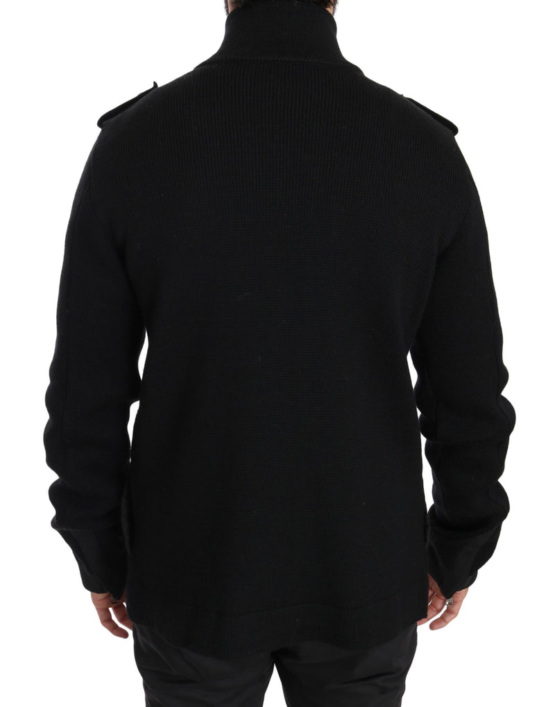 Black Wool Knitted DG Logo Jacket