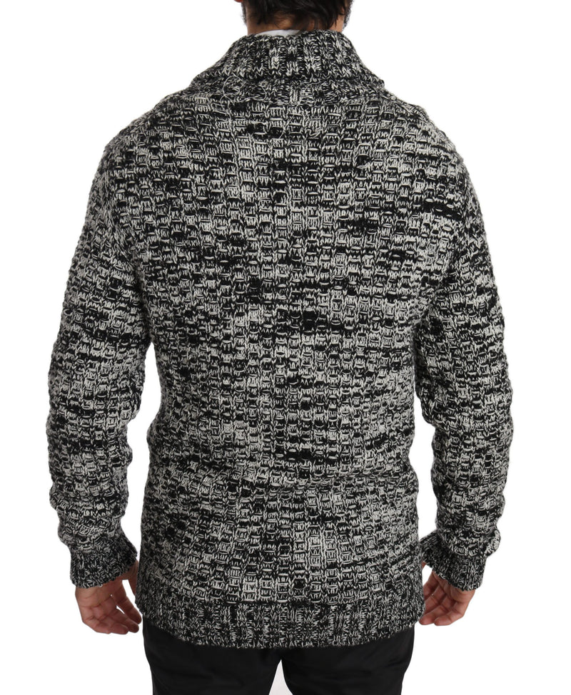 Gray Wool Crystal SICILIAN WESTERN Henley Sweater