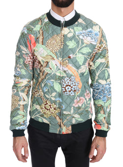 Green Quilted Reversible Bomber Jacket