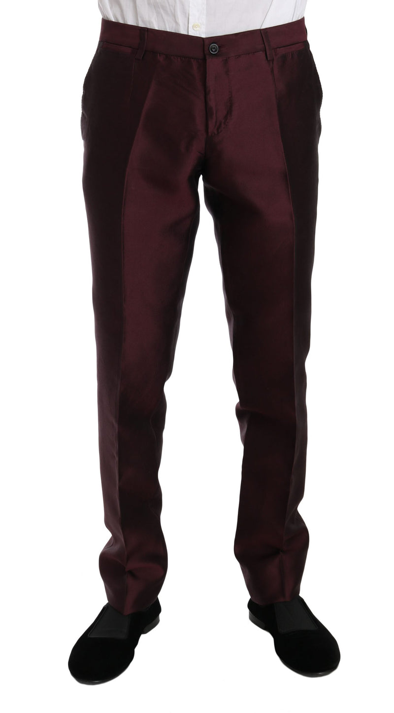 Slim Fit Bordeaux Silk 3 Piece MARTINI Suit