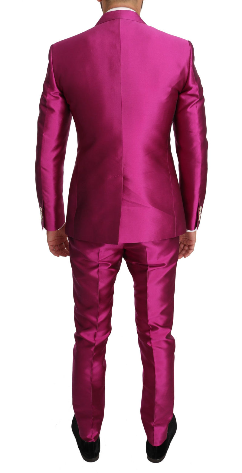 Slim Fit Pink Silk 3 Piece SICILIA  Suit