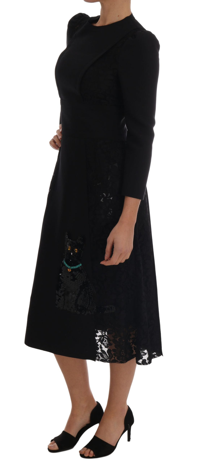 Black Crystal Embriodered Cat Dress