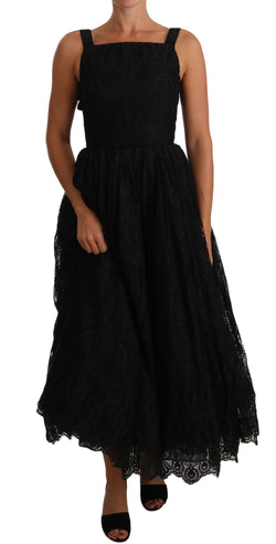 Black Ball Lace Floral Ruffle Bows Dress
