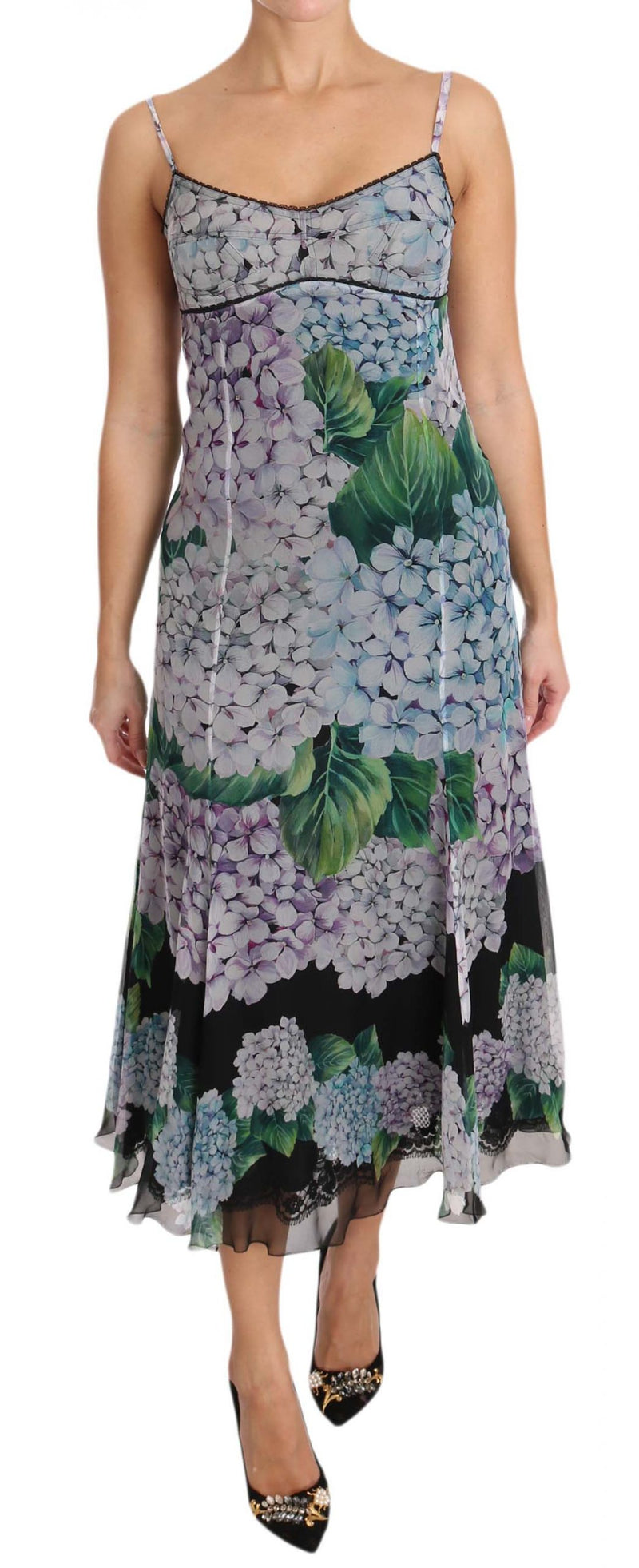 Multicolor Hortensia Silk Shift Calf Length Dress