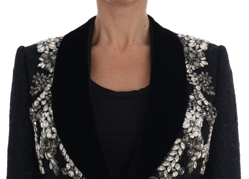Black  Crystal Embellished Blazer Jacket