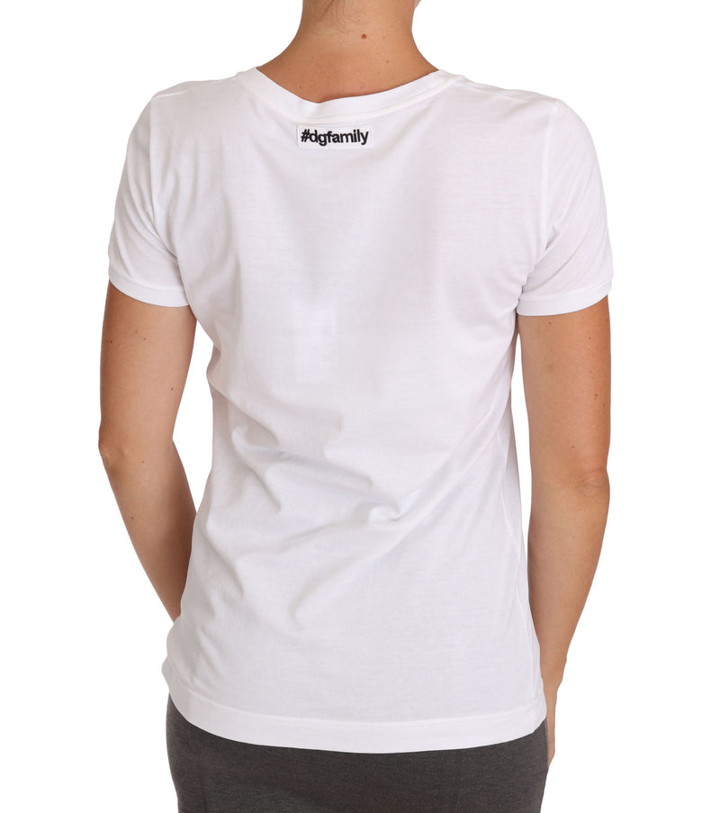 White Cotton #dgfamily T-shirt top