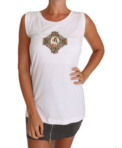 White Crystal Religious Cross Cami Top T-shirt