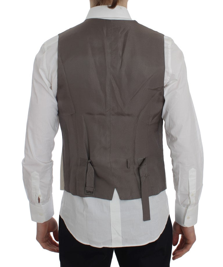 Beige Cotton Stretch Vest