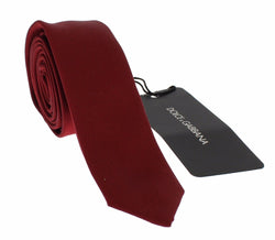 Red Solid Silk Slim Neck Tie