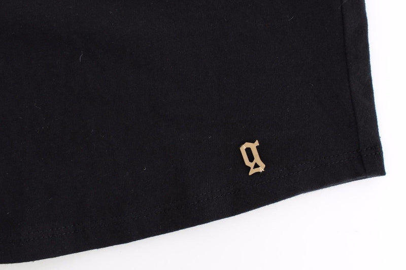 Black cotton shortsleeved top