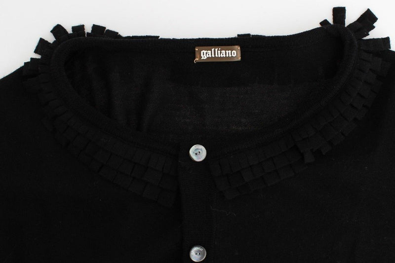 Black wool cardigan