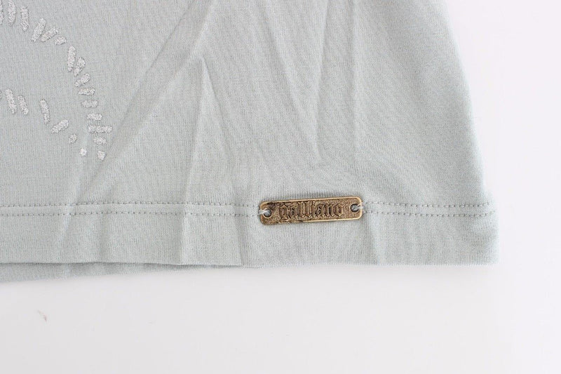 Gray jersey print top blouse