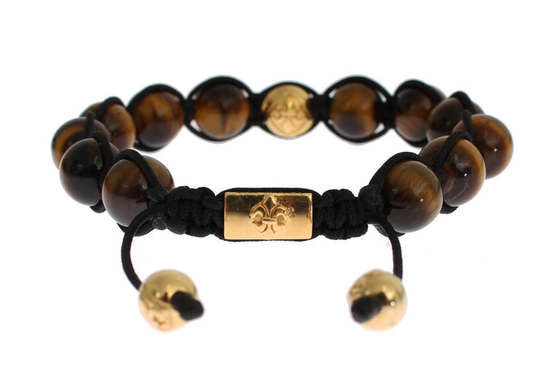 CZ Tiger Eye 18K Gold 925 Silver Bracelet