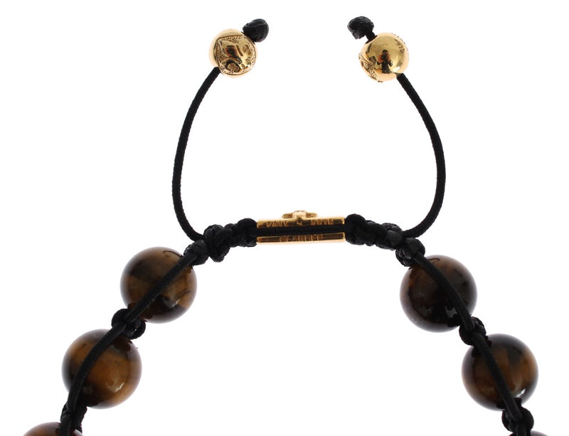 CZ Tiger Eye 18K Gold 925 Silver Bracelet