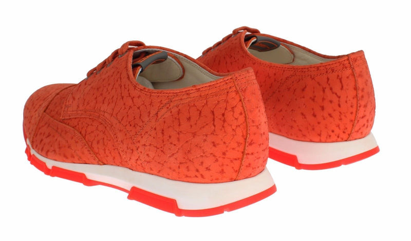 Sneaker Shoes Orange Leather Sport Casual
