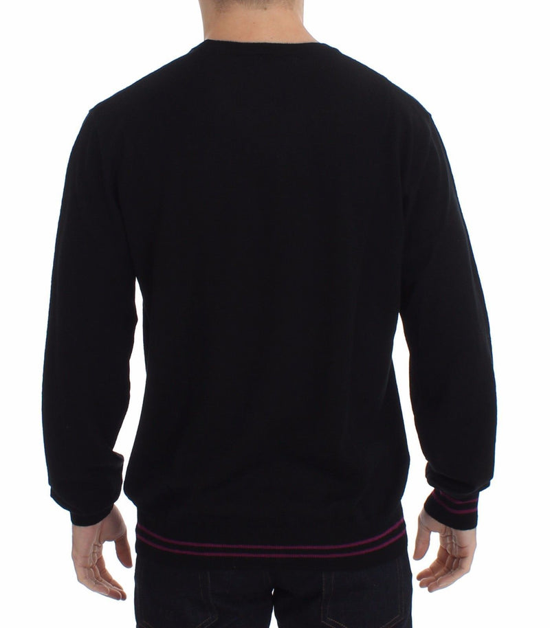 Black Wool Crew-neck Sweater