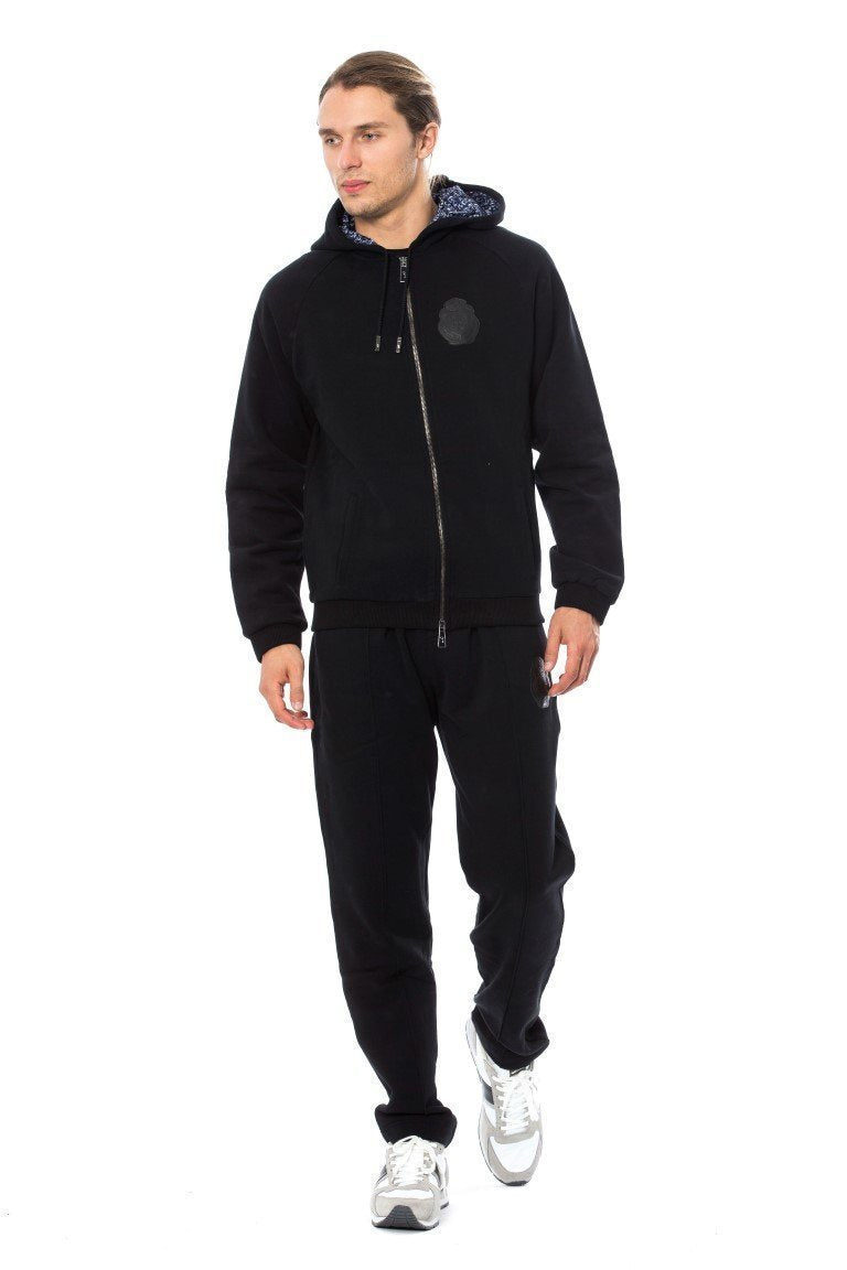 Black Cotton Hooded Sweatsuit