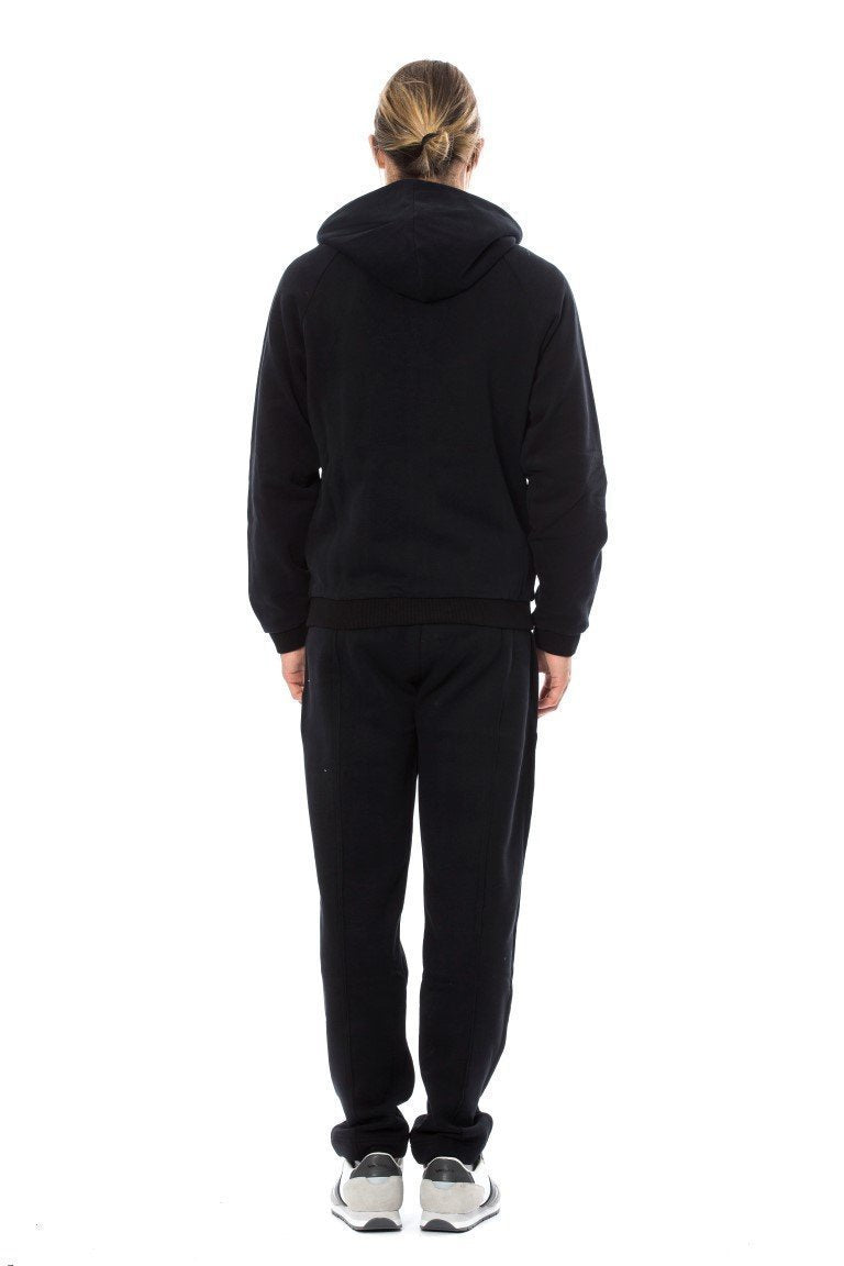 Black Cotton Hooded Sweatsuit