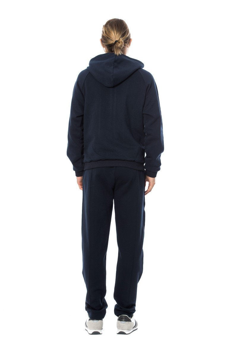 Navy Blue Cotton Hooded Sweatsuit