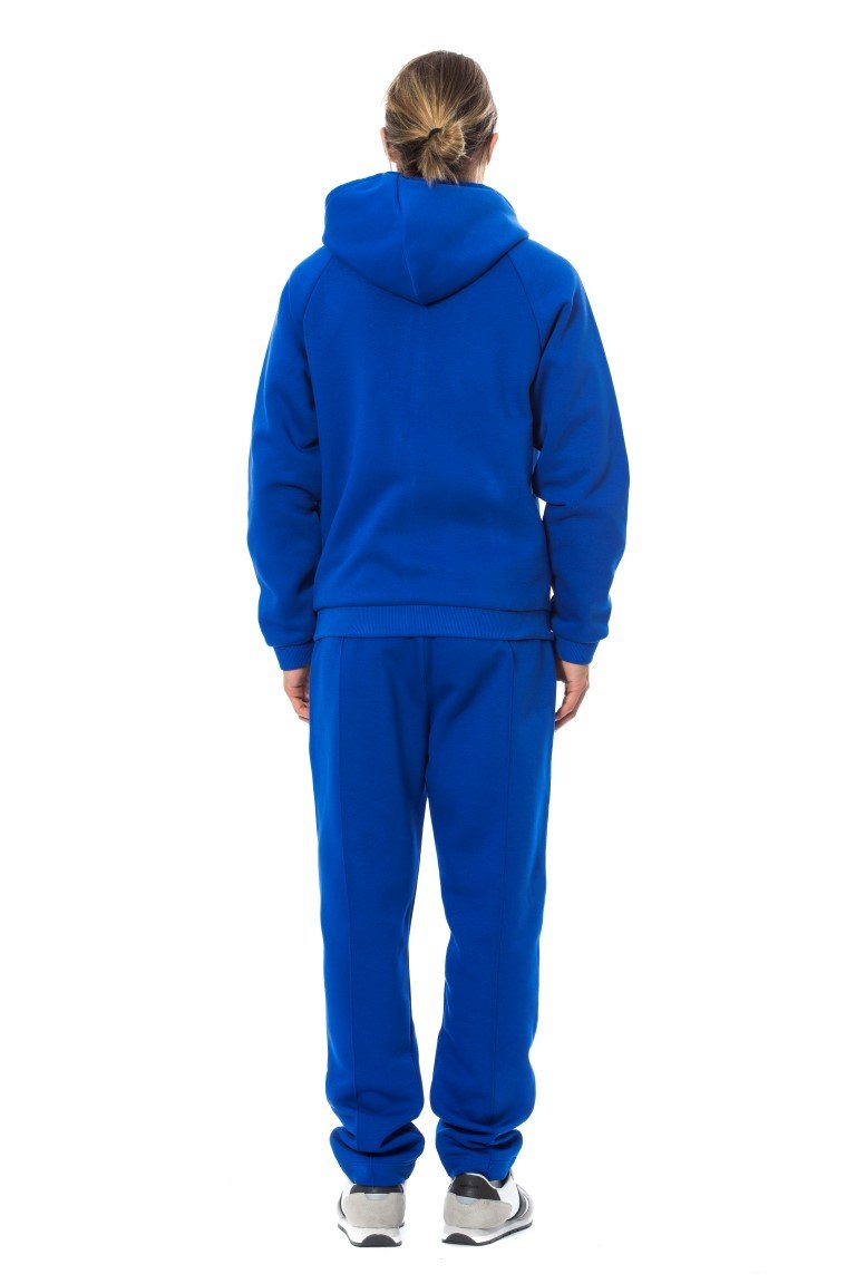 Blue Cotton Hooded Sweatsuit