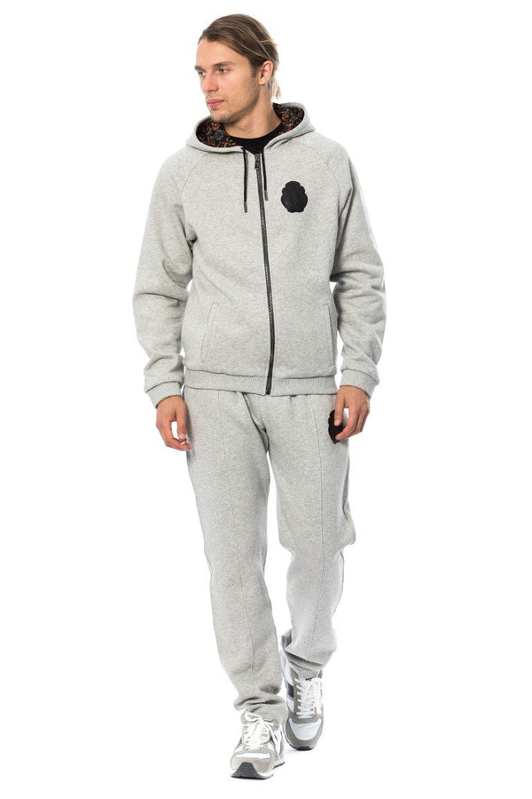 Gray Cotton Hooded Sweatsuit