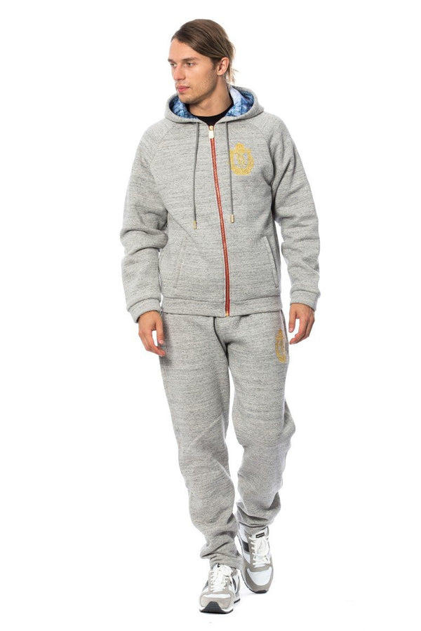 Gray Cotton Hooded Sweatsuit