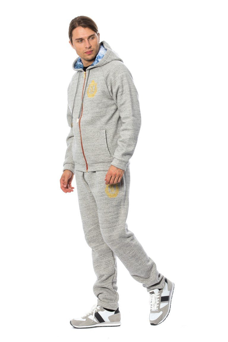 Gray Cotton Hooded Sweatsuit