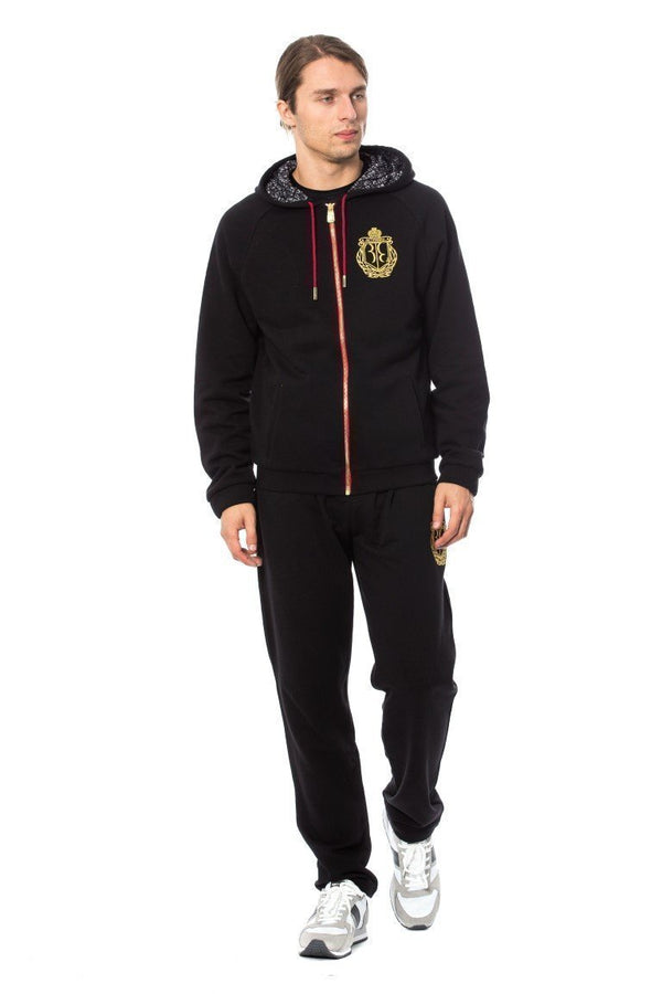 Black Cotton Hooded Sweatsuit