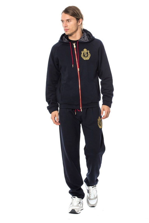 Blue Cotton Hooded Sweatsuit