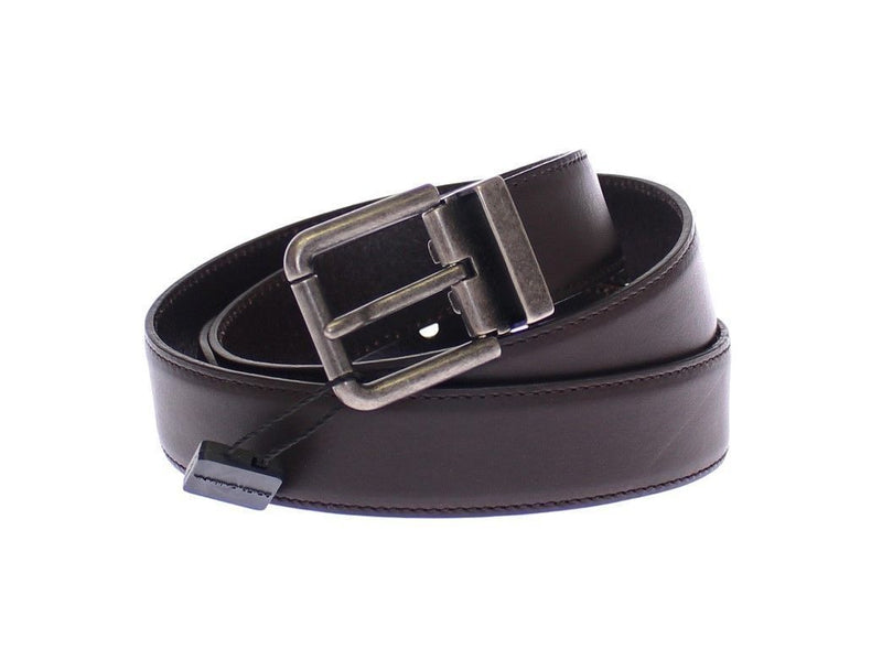 Brown Leather Logo Belt