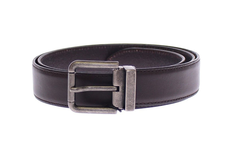 Brown Leather Logo Belt