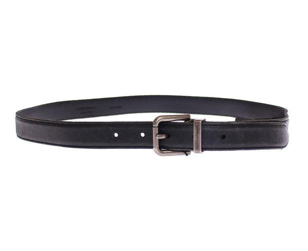 Black Leather Logo Belt