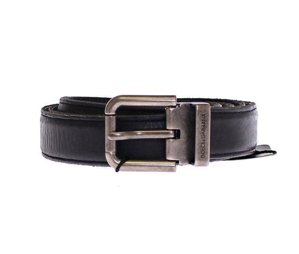 Black Leather Logo Belt