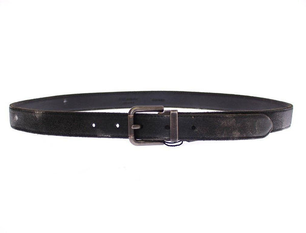 Black Leather Logo Belt