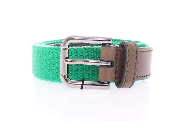 Green Leather Logo Belt