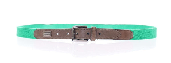 Green Leather Logo Belt