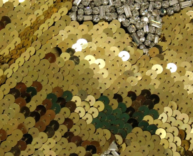 Masterpiece gold sequined clear crystal swarovski stars dress