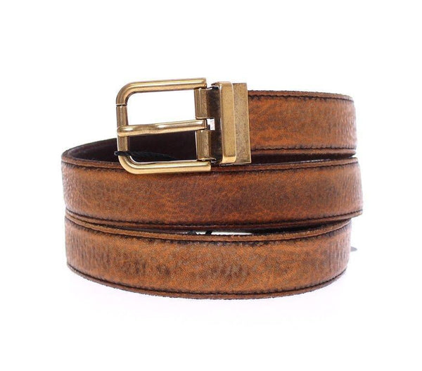 Brown Leather Logo Belt