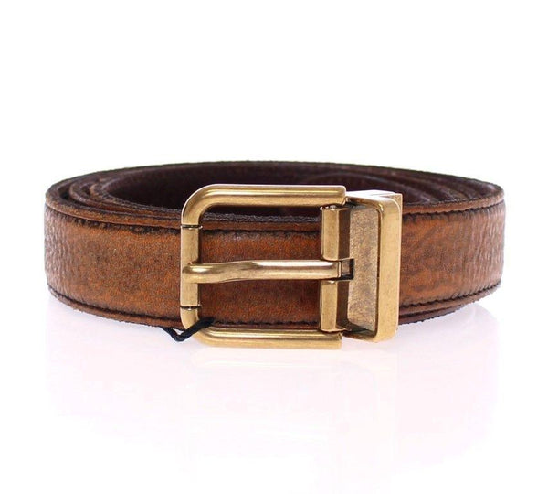 Brown Leather Logo Belt