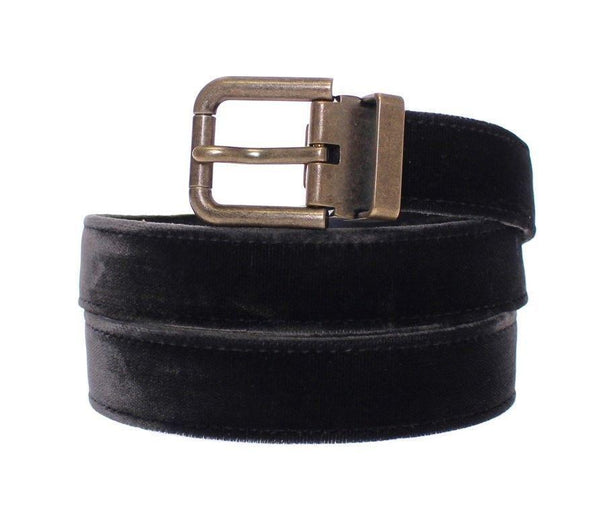 Black Viscose Logo Belt