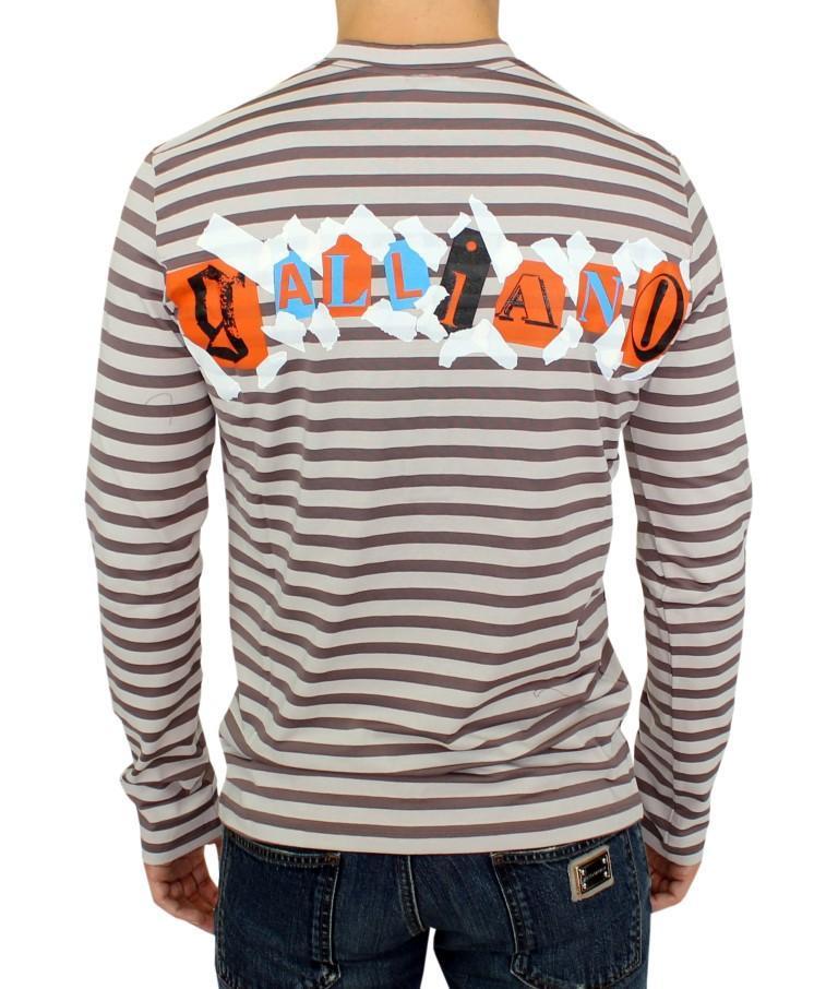 Brown striped cotton t-shirt