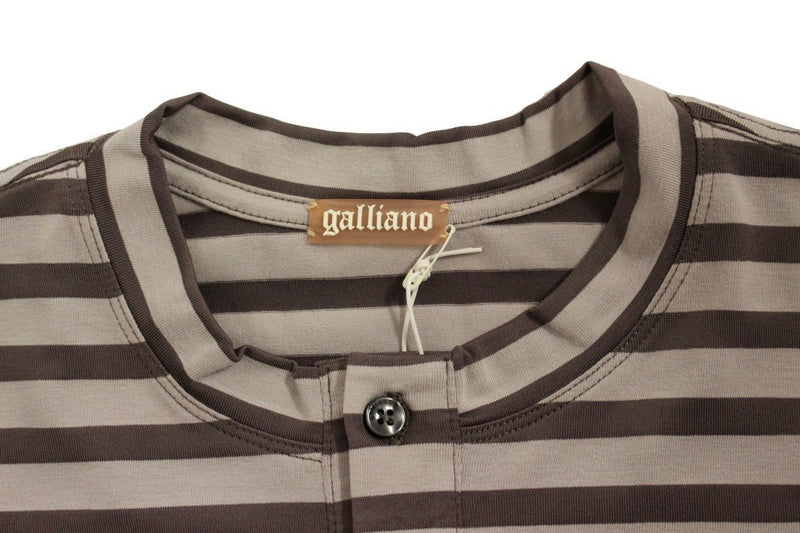 Brown striped cotton t-shirt