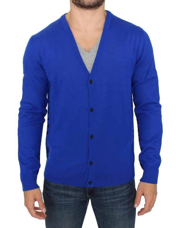 Blue wool cardigan sweater